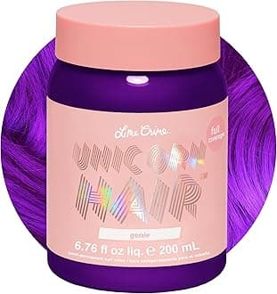 Unicorn Hair Dye, Genie - Deep Violet-Purple Fantasy Hair Colour - Full-Coverage, Ultra-Conditioning, Semi-Permanent, Damage-Free Formula - Vegan - 200ml
