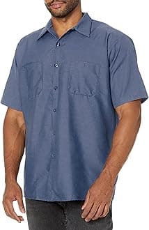 Red Kap Mens Industrial Work Shirt, Regular Fit, Short Sleeve