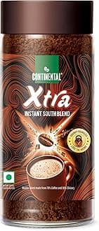 Continental Coffee XTRA Instant Coffee Powder | 200g Jar | Medium Roast Robusta Chicory Blend Instant Coffee