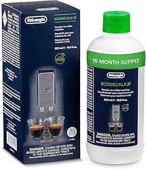 De'Longhi Brand Original Descaler for Coffee Machine, EcoDecalk 500 ml, 100% Natural (Plant Based) & Safe, Made in Italy, Preserves Authentic Coffee Flavor, Prolongs Machine Lifespan, Easy to Use