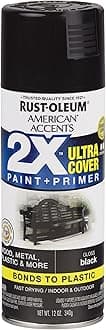 Rust-Oleum 327870 American Accents Spray Paint, 12 Ounce (Pack of 1), Gloss Black