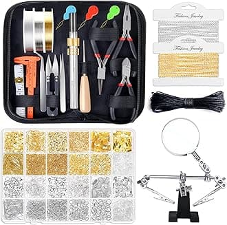 shynek Jewelry Making Kit - Adult Supplies with Tools, Earring Charms, Wires, Findings, Helping Hands