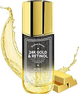 24K Gold & Retinol Firming Serum - Moisturizing, & Protecting - Reduces Dark Spots & Wrinkles - Dermatologist Tested, Korean Skin Care - 1.69 FL.OZ.