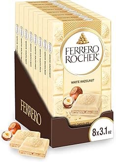 Premium Chocolate Bars, 8 Pack, White Chocolate Hazelnut, 3.1 oz Each