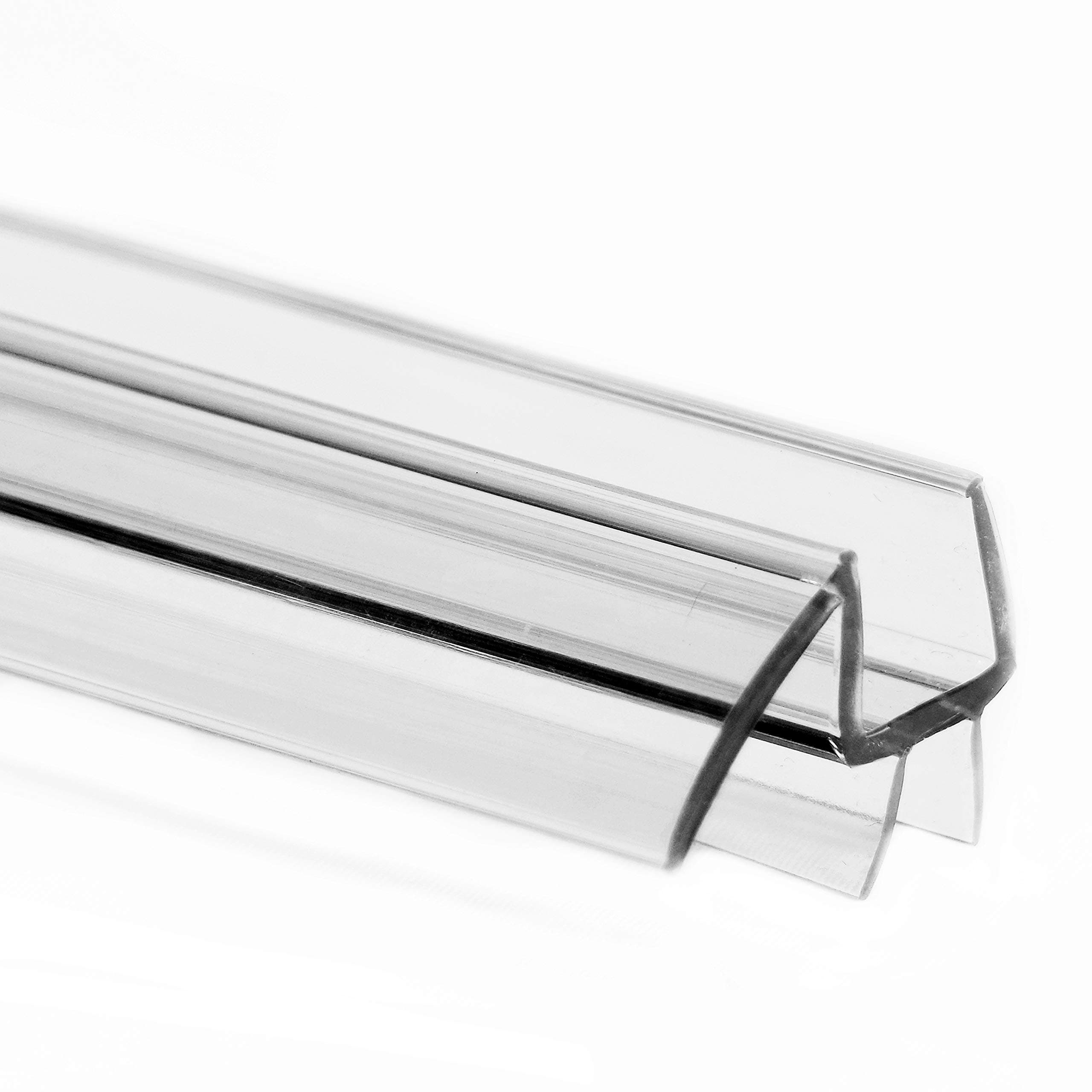 eatelle Shower Door Bottom Seal with Drip Rail for 3/8" (10mm) Thick Glass, 36" Long Sweep - Ultra Clear Polycarbonate