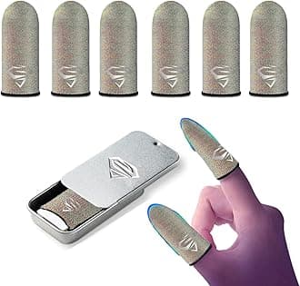 Ultra-Thin Silver Fiber Gaming Finger Sleeves - Breathable, Sweatproof, Seamless Fit with 0.15mm Precision for Enhanced Touchscreen Sensitivity, Anti-Slip Design, and All-Season Comfort