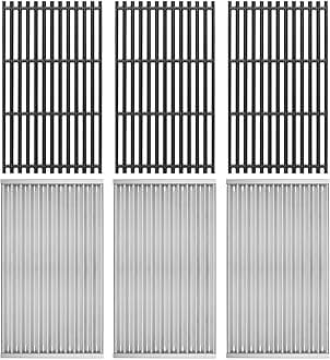 DELSbbq Grill Grates and Emitter Plates for Charbroil Commercial Infrared 4 Burner 463242715 463242716 463276016 466242715 466242716 466242815 466242816 463257520 463255020, G533-0009-W1 G533-2200-W1