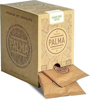 PALMA Italian Hot Chocolate Sachets - Sugar Free White Chocolate - No Added Sugar | 500g (20 Servings)