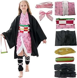 Kids Kimono Costume Cosplay Outfits Set Cloak Halloween Uniform Jackets Cape Costume for kids Adult