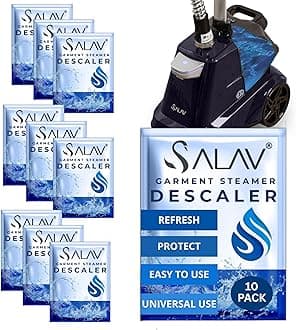 Garment Steamer Descaling Solution Decalcifier Packets for Mineral Deposits and Build-up Removal, Maintenance for Clothes, Works with all Garment Steamer Brands, Cleans Build Up, 10 packs