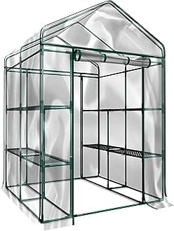 Home-Complete Mini Greenhouse-4-Tier Indoor Outdoor Sturdy Portable Shelves-Grow Plants, Seedlings, Herbs, or Flowers in Any Season-Gardening Rack, Green