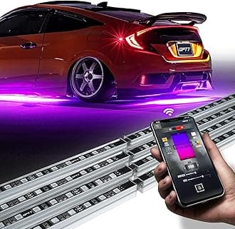 OPT7 Aura Pro Underglow LED Lights Kit for Car with APP & Remote Control, RGB Multicolor Modes, Music Sync, Waterproof Rigid Aluminum Light Bar, Exterior Neon Accent Underbody Lighting, Easter Gifts