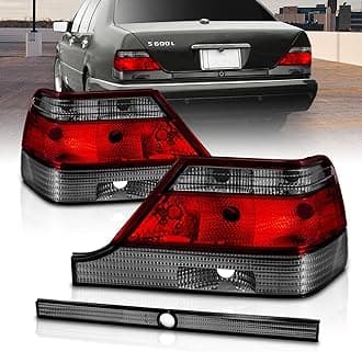 AmeriLite Replacement Tail Lights Red/Smoke Lens for Mercedes Benz S-Class W140 - Passenger and Driver Side