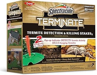 Terminate Termite Detection & Killing Stakes, Kills Foraging Termites, Detects Termite Activity, 15 Count