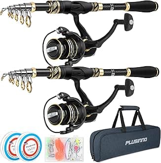 Fishing Pole, Fishing Rod and Reel Combo,Telescopic Fishing Rod Kit with Spinning Reel, Collapsible Portable Fishing Pole with Carrier Bag for Freshwater Saltwater Fishing Gifts for Men Women