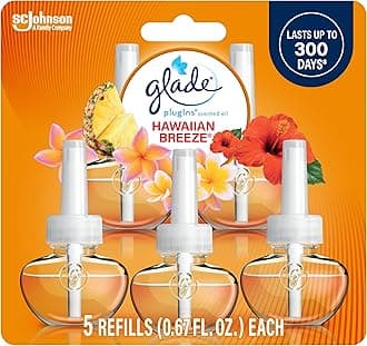 PlugIns Refills Air Freshener, Scented and Essential Oils for Home and Bathroom, Hawaiian Breeze, 0.67 Fl Oz, 5 Count
