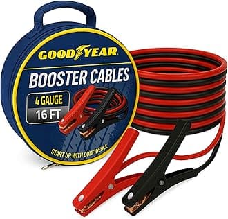GOODYEAR Heavy Duty Jumper Cables for Car Battery - 4 Gauge 16 ft Booster Cables with Carrying Case for Cars, Trucks, SUVs, Emergency Roadside Kit Car Accessories