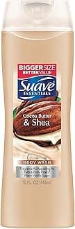 SuaveEssentials Body Wash For Hydrated, Smooth Skin Creamy Cocoa Butter and Shea Infused with Vitamin E 15 oz