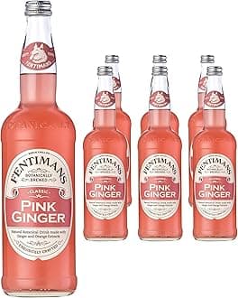 Pink Ginger Beer - Botanically Brewed Soft Drink - Exquisitely Crafted & Refreshing Soft Drinks - Gluten-Free and Vegan Friendly Soft Drinks - 6 x 750ml Bottles