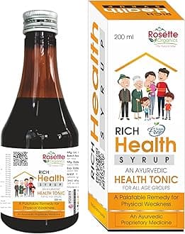 Rosette Organics Rich Health Tonic Syrup | Sugar-Free | Ayurvedic Tonic for Family Health | Immunity Booster - 200ml