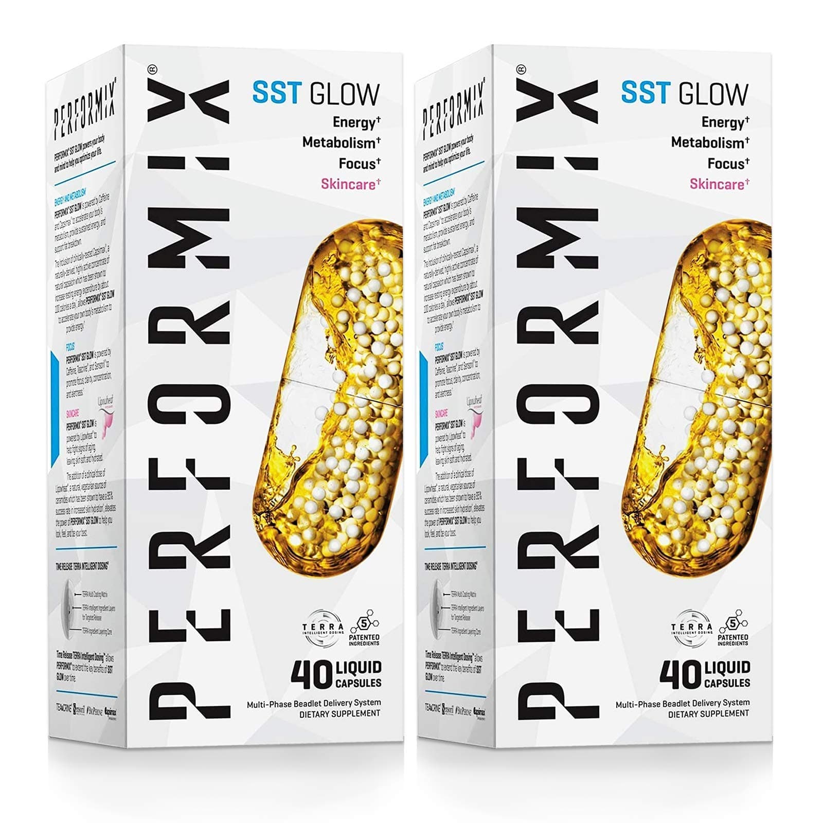 Performix SST Glow - Timed-Release Energy, Metabolism, and Focus Solution with Beauty Benefits, 60 Count