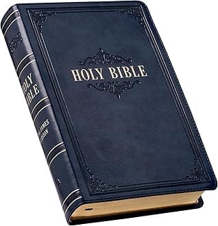 KJV Holy Bible, Giant Print Standard Size Faux Leather Red Letter Edition - Ribbon Marker, King James Version, Dark Blue (KJV Standard GP Editions)