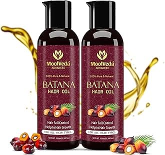 Pure Batana Oil for Hair Growth By Dr Sebi Sourced From Honduras | Promotes Thicker, Shiny, Stronger & Healthy Hair | Hair Fall Control | 100 ml, Pack of 2