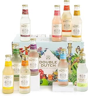 Double Dutch Variety Box – 10 x 200ml Premium Mixers | Low Calorie, Vegan-Friendly Tonic Waters for Gin, Vodka, Tequila & Cocktails | Includes Selection of World-Class Soft Drinks & Flavoured Mixers