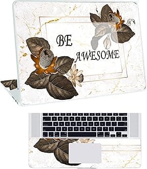 Floral D22 Top+Wrist Pad Vinyl Laptop Skin/Sticker/Cover for 13 to 13.3 Inches Laptops Laminated-Removable-HD Quality Compatible for Hp-Dell-Sony-Lenovo-Asus etc.(13x9.2 Inches)