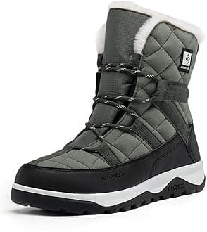 DREAM PAIRSWomen's Winter Snow Boots Waterproof Rubber Ankle Booties with Warm Comfortable Faux Fur Lining,Lace Up Non-Slip Outdoor Boots for Women