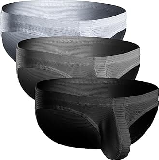 Real Men Ares-Accent Low-Rise Pouch Bikini Brief – 1, 3, 6 Pack with Size ABCD Pouch XS - 5XL, 3 Pack Black/Gray/White, 5XL