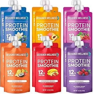 Protein Smoothie, Real Fruit, 12g Protein, Low Carb, Zero Added Sugar, Gluten-Free, Non-GMO, No Artificial Colors or Flavors, Mix Variety, 12 Count