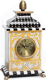 MACKENZIE-CHILDS Desk Clock, Decorative Wood Clock for Kitchen and Living Room, Queen Bee