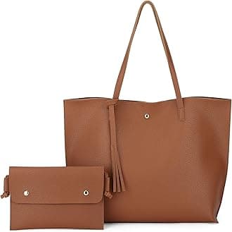 K.EYREWomen's Faux PU Leather Tote Shoulder Purses Bag for women, Big Capacity Tassel Handbag