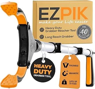 EZPIK Pro 40" Extended Grabber Reacher Tool for Elderly, Trash Hand Grabber Pickup Sticks for Seniors, Telescoping Extension Gripper Claw Pickup Tool, Hand Extension Magnetic Folding Tongs