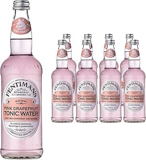 Fentimans Pink Grapefruit Tonic Water - Botanically Brewed Soft Drink - Exquisitely Crafted & Refreshing Soft Drinks - Gluten Free and Vegan Friendly - 8 x 500ml Bottles