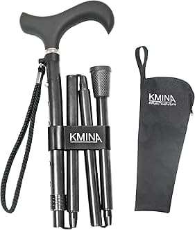 KMINA - Folding Cane, Male Cane, Cane for Women, Men Walking Stick, Elderly, Folding Cane, Height Adjustable