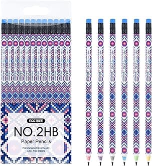 ECOTREESharpened Pencils #2 Cute Pencils for Kids Number 2 Pencils for School Supplies, Back to School, 12 Count