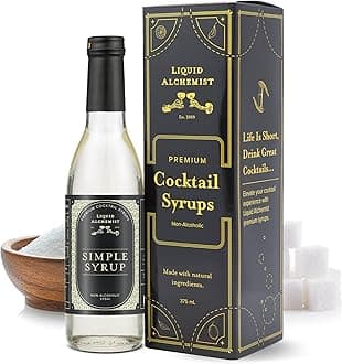 Liquid Alchemist Simple Syrup for Cocktails - Real Ingredients Make our Simple Sugar Syrup the Perfect Old Fashioned Mix - Our Drink Mix is Non-GMO Gluten Free & Vegan (12.7 oz)