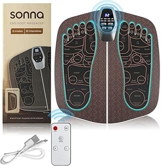 Foot Massager Mat for Neuropathy,EMS Foot Massager for Circulation and Pain Relief, Foldable Feet and Calves Massage Machine with 8 Modes and 32 Intensity Levels for Muscle Relaxation