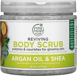 Petal Fresh Reviving Argan Oil & Shea Body Scrub 473 ml | Polishes & nourishes for glowing skin | Exfoliate dead skin from Neck, Knees, Elbows & Arms