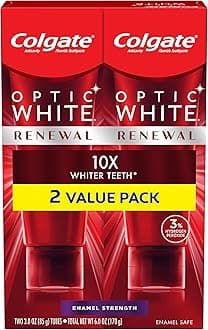 Optic White Renewal Teeth Whitening Toothpaste, Enamel Strength, 3 Oz Tube, 2 Pack