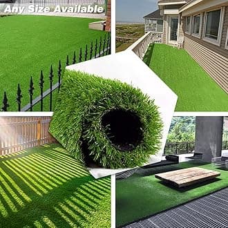 Petgrow · Deluxe Realistic Artificial Grass Turf 3FTX7FT, 70 oz Face Weight/Drainage Holes/Rubber Backing, Indoor Outdoor Pet Faux Synthetic Grass Astro Rug Carpet for Garden Backyard Patio Balcony