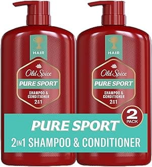 Pure Sport 2in1 Shampoo and Conditioner for Men, Twin Pack, Lemon, 58.4 Fl Oz