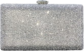 Boutique De FGG Crystal Evening Bags for Women Formal Party Box Clutch Wedding Rhinestone Handbags Bridal Clutch Purse,Mini
