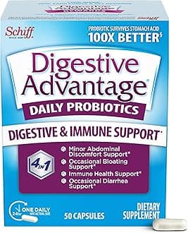 Digestive Advantage Probiotics For Digestive Health, Daily Probiotics For Women & Men, Support For Occasional Bloating, Minor Abdominal Discomfort & Gut Health, 50ct Capsules