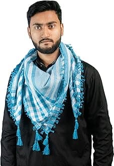 Scarf for Men Shemagh Keffiyeh Arabic Wrap Desert Muslim Haji Rumal Tradition...