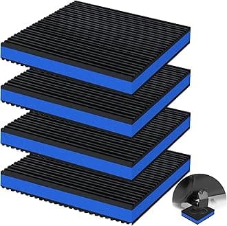 4 Pack Anti Vibration Pads for Washing Machine 6"x6"x7/8", Sound Isolation Vibrating Pad Ribbed Rubber Damping Mat EVA Center for Air Compressors, Conditioner, Treadmill, HVAC Washer Dryer