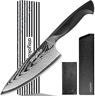 Damascus 6.5" Chef Knife Sharp Kitchen Knife Japan VG-10 Stainless Steel Carbon Ultra Sharp Kitchen Cooking Knife, Ergonomic G10 Handle Deluxe Gift Box