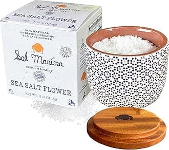 SAL MARINA | Unrefined Sea Salt Flower 11oz | Kosher Salt 100% Natural - Vegan Gluten Free Organic Table Salt Seasoning Food